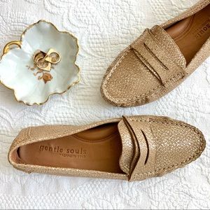 Gentle Souls Gold Loafers